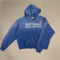 SATOSHI NAKAMOTO Vintage Washed Red SATOSHI NAKAMOTO Zip Hoodie
