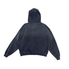 SATOSHI NAKAMOTO Vintage Washed Dark Grey SATOSHI CYBERNETICS Zip Hoodie