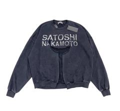 SATOSHI NAKAMOTO Vintage Washed SATOSHI NAKAMOTO Cut Out Crewneck Sweatshirt