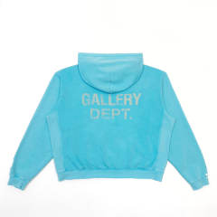 1:1 Top Quality Gallery Dept Turquoise Paint Splatter Hoodie Vintage Washed Distressed Logo Hooded Sweatshirt