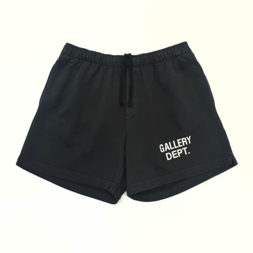 1:1 Top Quality Gallery Dept Black Logo Sweat Shorts Drawstring Elastic Waist Casual Streetwear Shorts