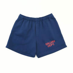 1:1 Top Quality Gallery Dept Navy Sweat Shorts Red Logo Print Elastic Waist Casual Shorts
