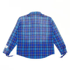 1:1 Top Quality Gallery Dept Blue Plaid Flannel Shirt Distressed Frayed Edge Long Sleeve Check Shirt