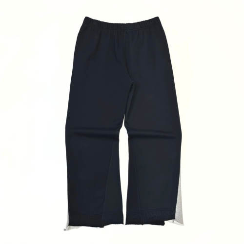 1:1 Top Quality Gallery Dept Black Grey Side Stripe Sweatpants Raw Frayed Hem Wide Leg Logo Drawstring Jogger Pants