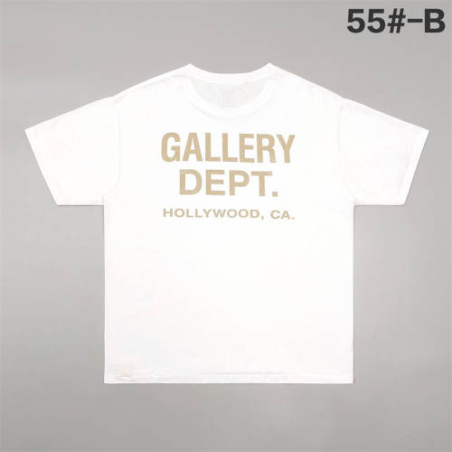 1:1 Top Quality Gallery Dept White Tee Hollywood CA Front & Back Beige Logo T-shirt