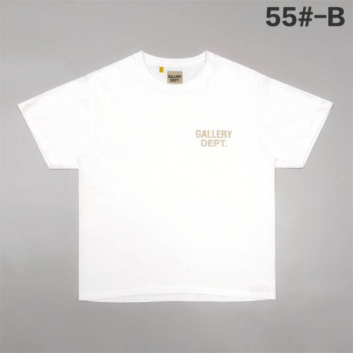 1:1 Top Quality Gallery Dept White Tee Hollywood CA Front & Back Beige Logo T-shirt