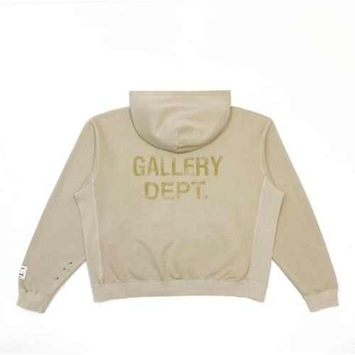 1:1 Top Quality Gallery Dept Paint Splatter Vintage Beige Pullover Hoodie, Distressed Logo Streetwear Sweatshirt