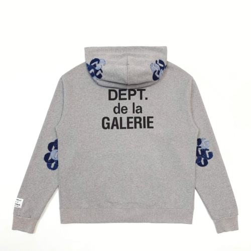 1:1 Top Quality Gallery Dept De La Galerie Floral Embroidered Zip Up Hoodie, Grey Streetwear Full Zip Sweat Jacket
