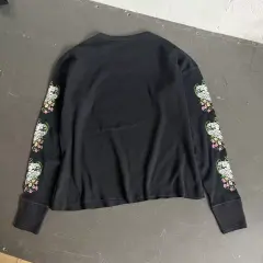 ERD Brian Heart Flower Distressed Long Sleeve T Shirt
