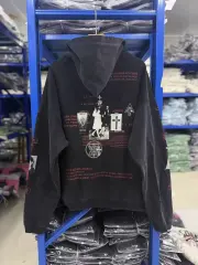 ERD Vintage Washed Distressed Print Hoodie