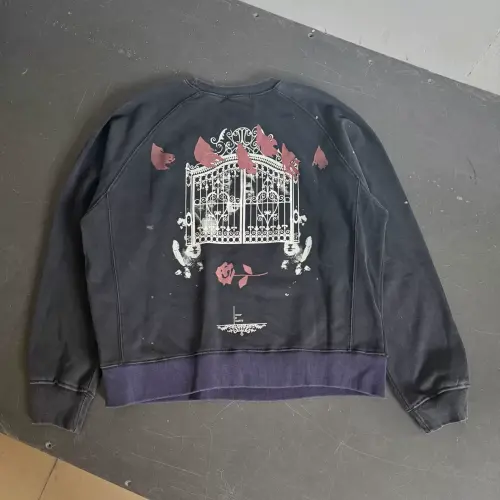 ERD Desire Cage Graphic Distressed Crewneck Sweatshirt