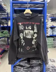 ERD Vintage Portrait Graffiti Print Hoodie