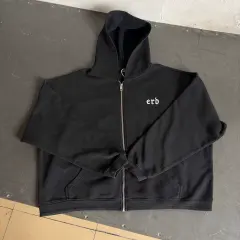 ERD Distressed Star Print Zip Hoodie