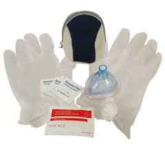 Pediatric Pocket CPR Mask with Valve & Gloves in Bag