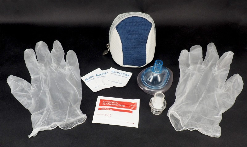 Pediatric Pocket CPR Mask with Valve & Gloves in Bag