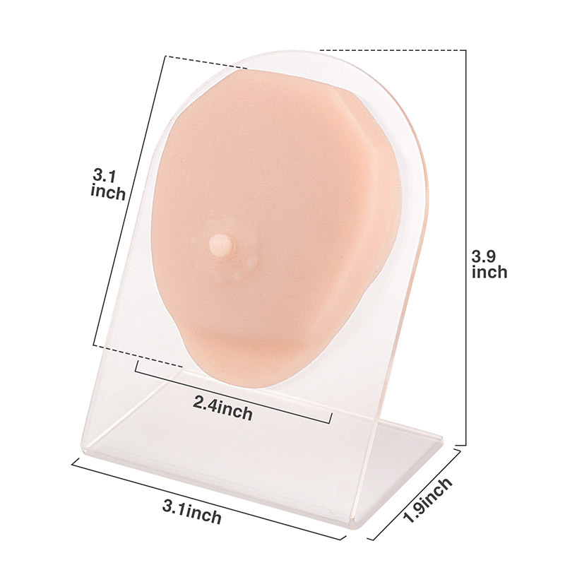 Silicone Nipple Piercing Practice Model (Boys/Girls) with Stand