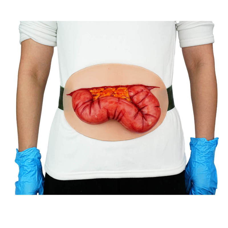 Wearable Abdominal Eviscerated Colon Wound Simulator Kit