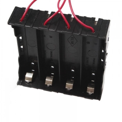 4 Cells 18650 battery holder in parallel, li ion battery holder, with 8 Wire Leads