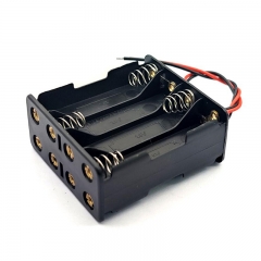 Back to Back 8AA Battery Holder With Wire Leads 9V Snap Connector