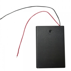 3 AA 4.5V Series Black Battery Box With Wire Cover And Switch Battery Holder