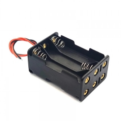 9V Side by Side 6aaa battery holder with Red&Black Wire Leads