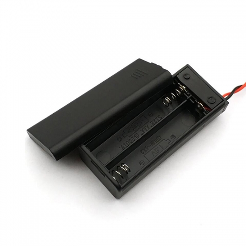 2 AAA Battery Holder with Switch, 3V AAA Battery Holder Case with Wire Leads and ON/Off Switch