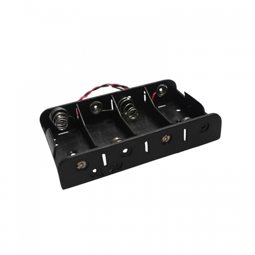 Plastic C size Battery holder with leads, 4 C battery holder