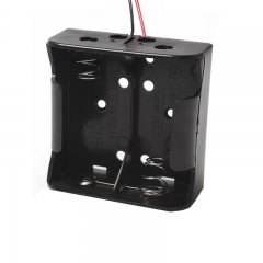 Plastic 2*D Battery Holder With Red Black Wire Leads