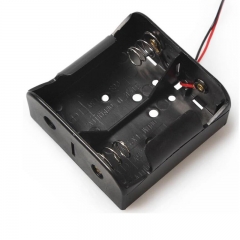 Plastic 2*D Battery Holder With Red Black Wire Leads