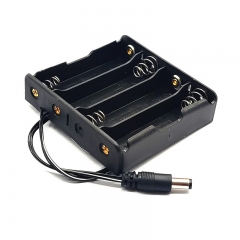 4 Cell 3.7V 18650 Li-ion Battery Holder With DC Plug 5.5*2.1mm