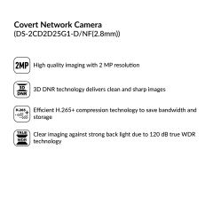 Covert Network Camera | DS-2CD2D25G1-D/NF(2.8mm)