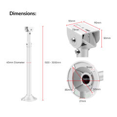 Retractable Pole | VS-Retractable Pole (1.5-3M)