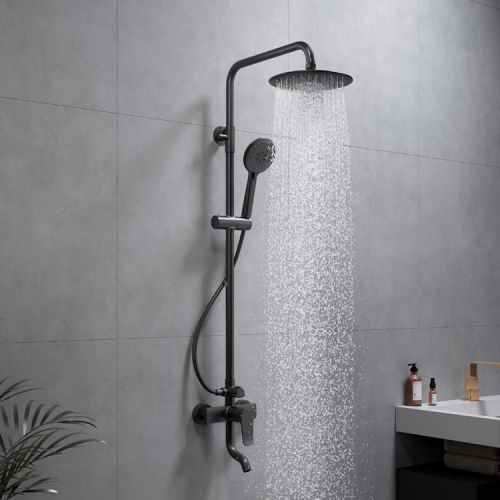 Cabezal de ducha de lluvia de baño de alta presión montado en la pared de acero inoxidable