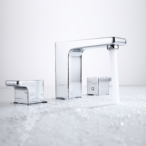 Modern Bathroom Induction Faucet Deck Mount Chrome Plating