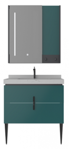 Combinação de gabinete de banheiro de madeira maciça Rockboard Gabinete de lavatório doméstico Gabinete de banheiro Vaso sanitário com bacia de cerâmica