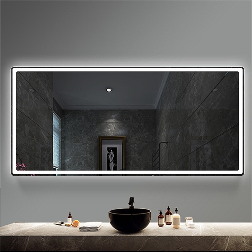 Monarch defogging temperature display bathroom mirror wall-mounted