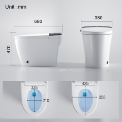 Baño de una pieza de moda Sanitarios de cerámica WC Washdown WC