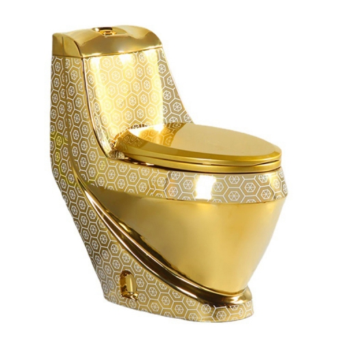 Vaso sanitário dourado
