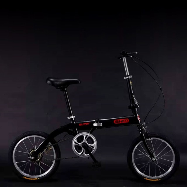 Newly Designed 16-inch Single-speed Dual-suspension Folding Bike