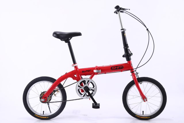 Newly Designed 16-inch Single-speed Dual-suspension Folding Bike