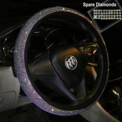 Rhinestones Car Steering Wheel Cover Diamond Bling Anti-Slip Protector