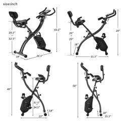 Folding Exercise Bike-8 Levels Resistance Adjustments with 4 Expansions Degree