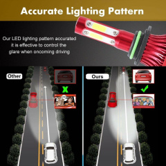 2x 4-Sided Cree LED Headlight Set 9006 HB4 9012 6000K 330750LM Low Beam Bulbs