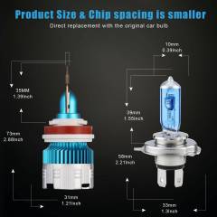 H11 LED Headlight Bulbs Conversion Kit High Low Beam Headlamp 6500K Cool White