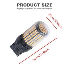 2x T20 7440 LED 144SMD CANBUS Amber Reverse Tail Turn Signal Light Bulb
