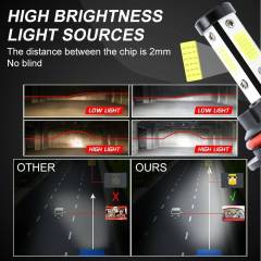 2PCS 4-sided 9007 LED Headlight High and Low Light Bulb Decoding