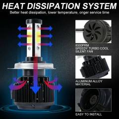 4PCS 9005 H11 8000K LED Headlight Light HID Fog Kit High Low Beam Bulb