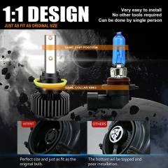 2x H11 CANBUS LED Headlight Kit High Low Beam Bulb Super White 6000K
