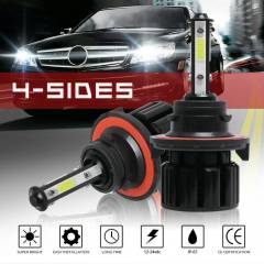 4PCS 4-sided H13 COB LED Headlight Kit Hi/Lo Beam Bulb White 6000K
