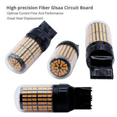 2x T20 7440 LED 144SMD CANBUS Amber Reverse Tail Turn Signal Light Bulb